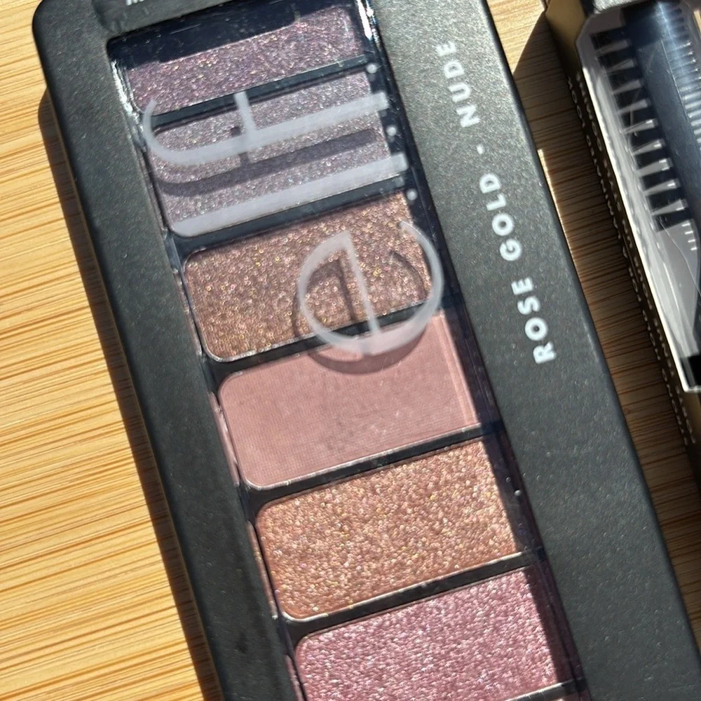 Brand New ELF Rose Gold Nude Eyeshadow Palette Shimmer & Brow Laminating Gel